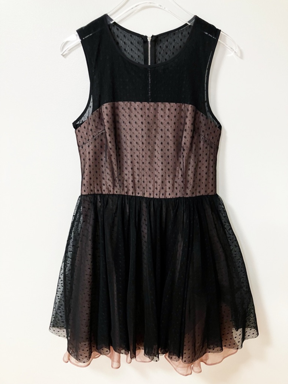 Betsey Johnson | Black Lace Swiss Dot Tulle Dress 10 Chic Homecoming Whimsigoth